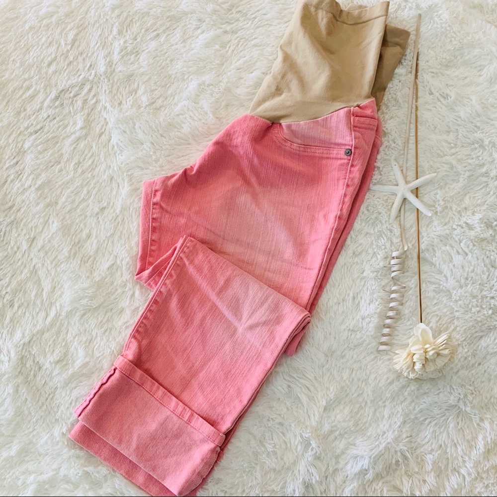 Motherhood Maternity Pink Crop Pants size Medium - Picture 2 of 6